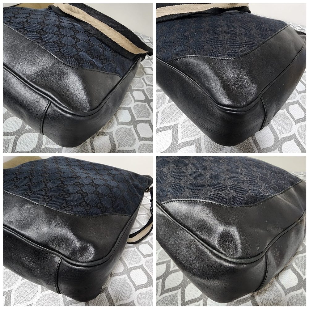 Gucci Vintage GG Canvas Bamboo Satchel Bag Black - Picture 12 of 13
